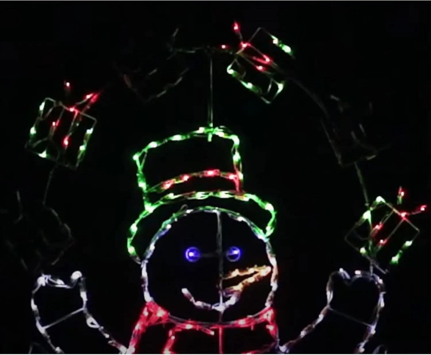 Pro-Line 60 pollici giocoleria pupazzo di neve decorazione da giardino di natale per interni/esterni, 265 luci multicolori a LED animate