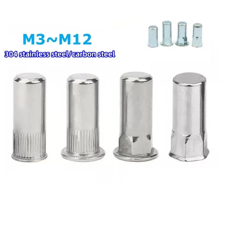 Carbon Steel  304Stainless Steel Blind Rivet Nut End Closed Small Countersunk Rivet Nuts Threaded Insert Nut M3-M12
