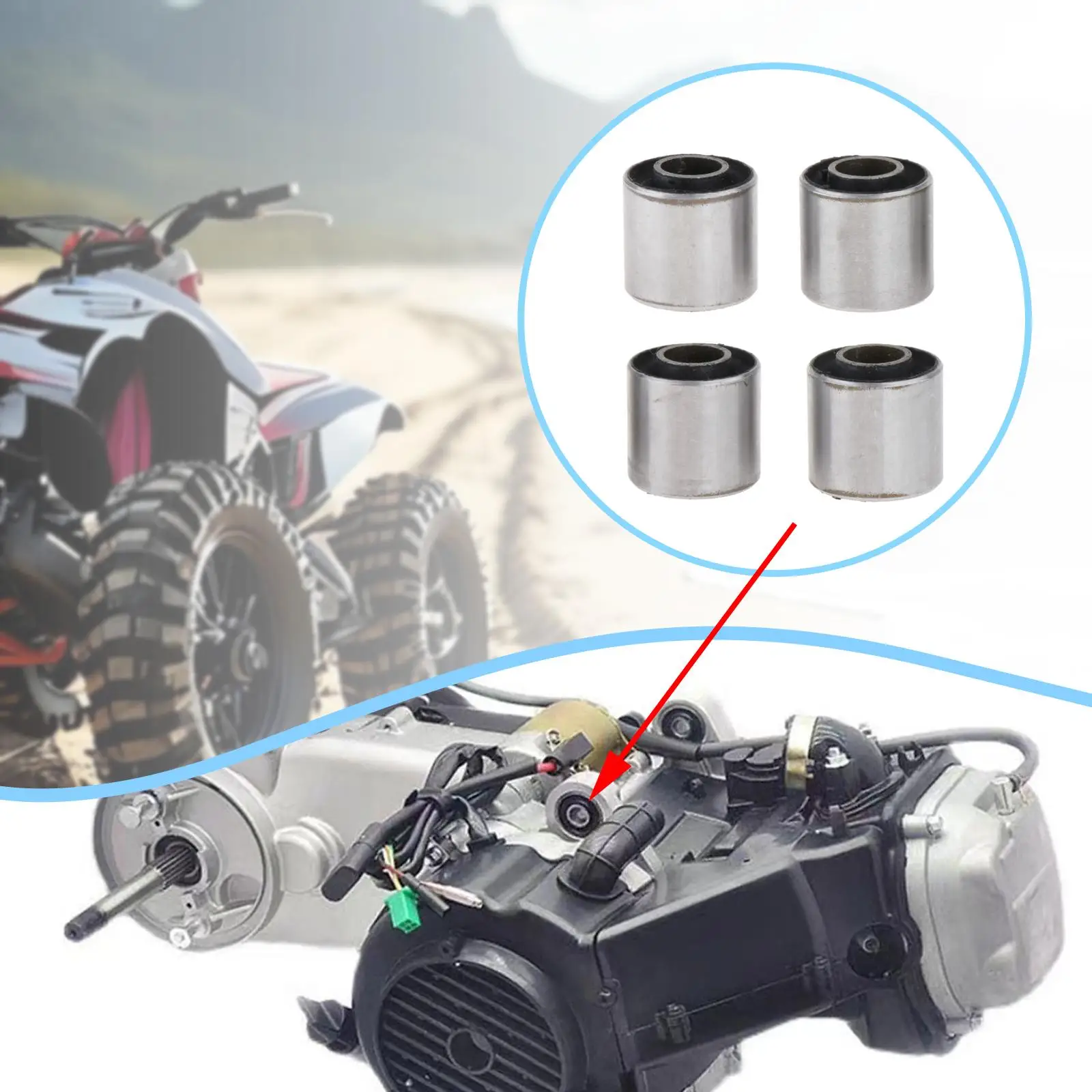 2x4x Rear Swing Arm Bushes Motorcycle Accessory for Off Road Vehicle Quad 10mm hole diameter