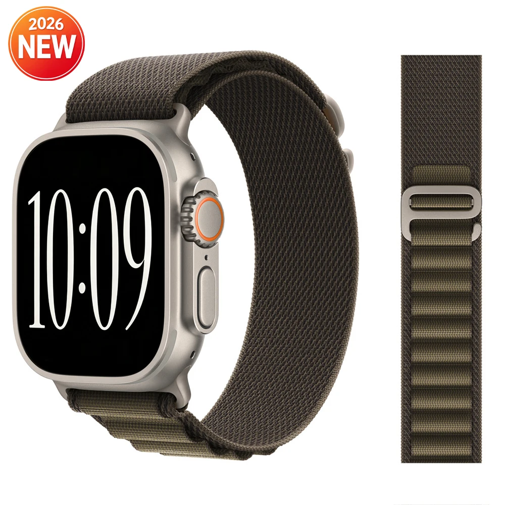 Alpine Loop-band voor Apple Watch Ultra 4 3 2, 49 mm, 45 mm, 44 mm, 40 mm, 41 mm, 46 mm, 42 mm, iWatch Series 12, 11, 10, SE, 9, 8, 7, 6.