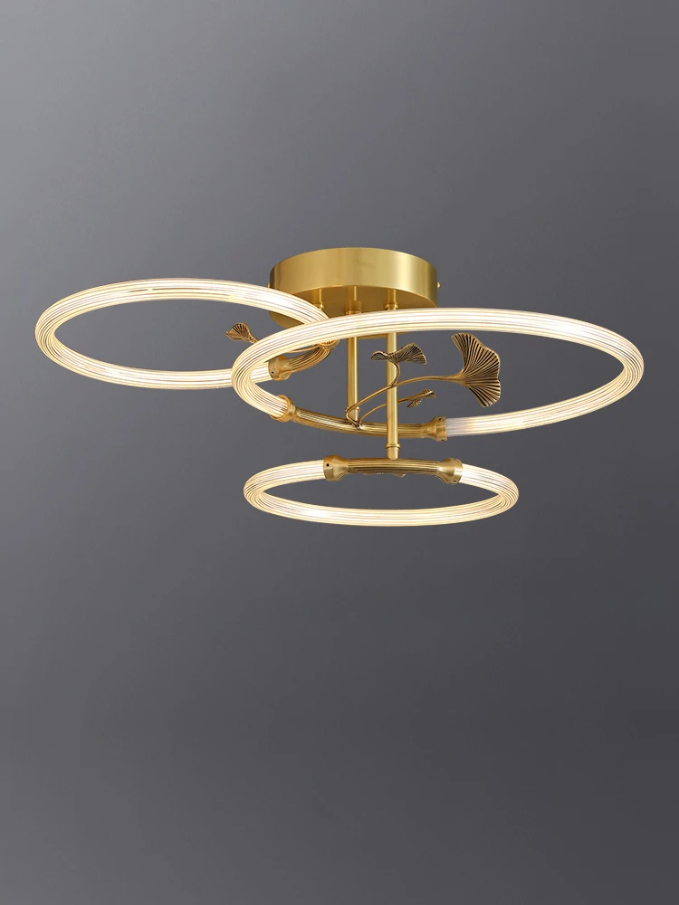 

Потолочный светильник, новый китайский стиль, дзен, простая светодиодная лампа для гостиной, кабинета, главной спальни, лампа гинкго