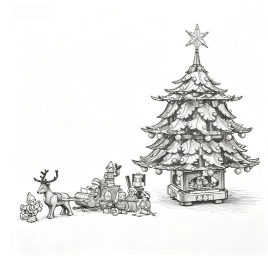Merry Christmas and Happy New Year - Family Tree Decoration Model, Adult Holiday Gift Toy Decoration