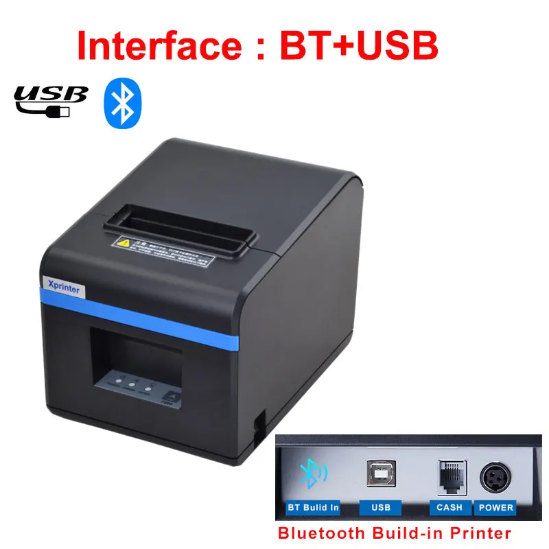 Top 80mm Thermal Receipt Printer with Auto cutter 200mm/s Print speed with USB+Ethernet/Bluetooth/wifi XP-N160II