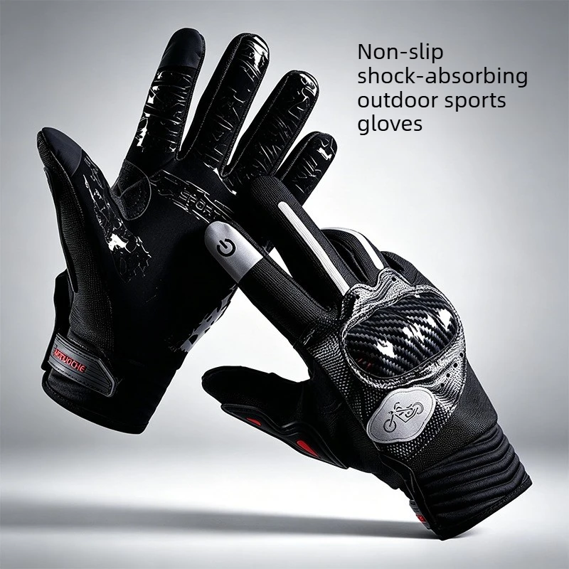 

Touch Screen Motorcycle Gloves Anti-collision Hard Shell Shock Absorb Non-Slip Full Finger MTB Cycling Outdoor Riding Gloves