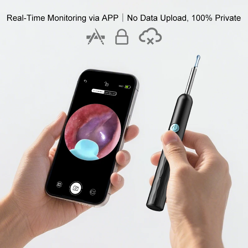 4.2 مللي متر كاميرا المحمولة الأذن ملعقة البصرية الأذن تنظيف كاميرا الأذن الشمع تنظيف واي فاي اللاسلكية الأذن ملعقة لشاومي هواوي آيفون