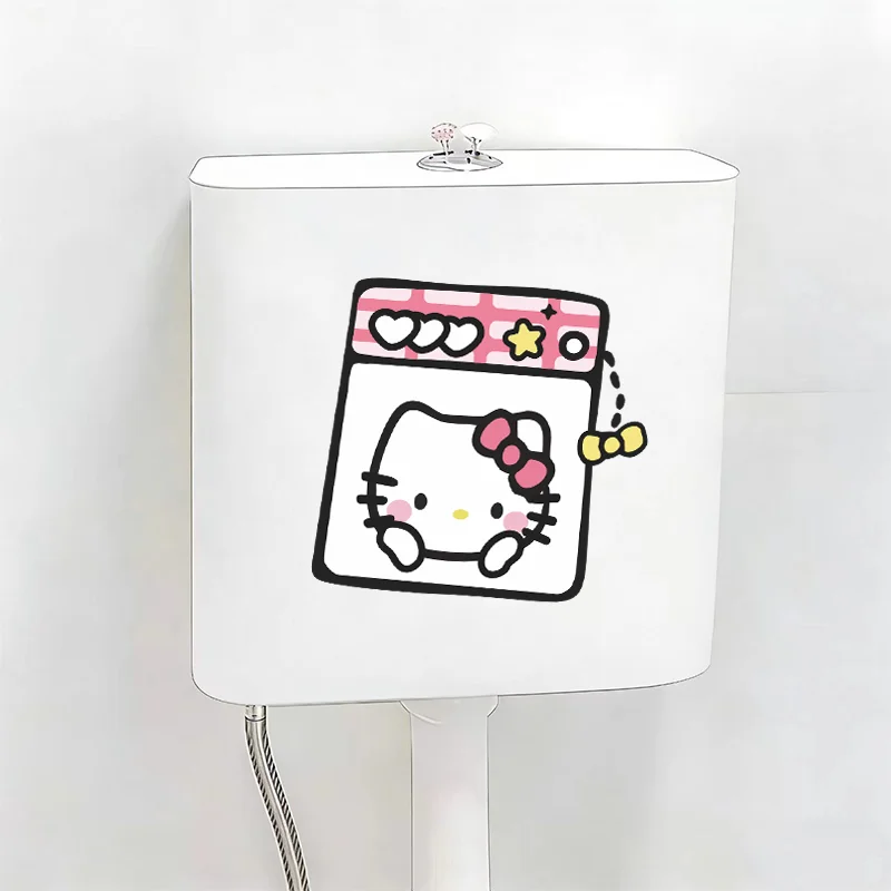 Waterproof PVC Cute HelloKitty Cartoon Stickers Decorate Toilet Glass Door Window Refrigerator Cover Damages view 5