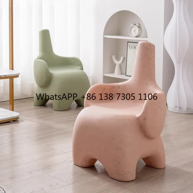 

Табурет со слоном, пластиковая утолщенная спинка, креативный милый табурет для смены обуви для гостиной, табурет с сиденьем для животных