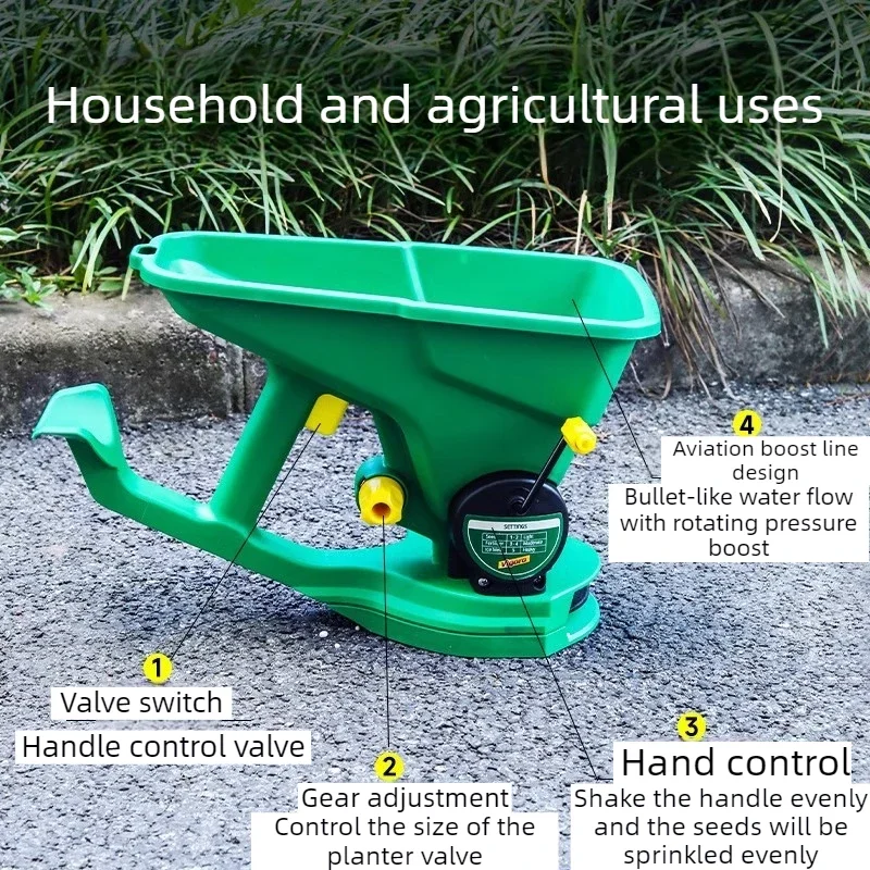 Small Lawn Seed Spreader 5 Gears Manual Portable Vegetables Fertilizer Applicator Hand Held Seeder Grass Garden Tools JJ311