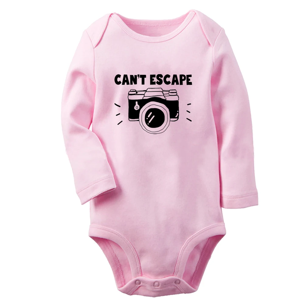 

Can't Escape... Fun Camera Graphic Baby Bodysuit Cute Boys Girls Rompers Infant Long Sleeves Jumpsuit Newborn Soft Clothes