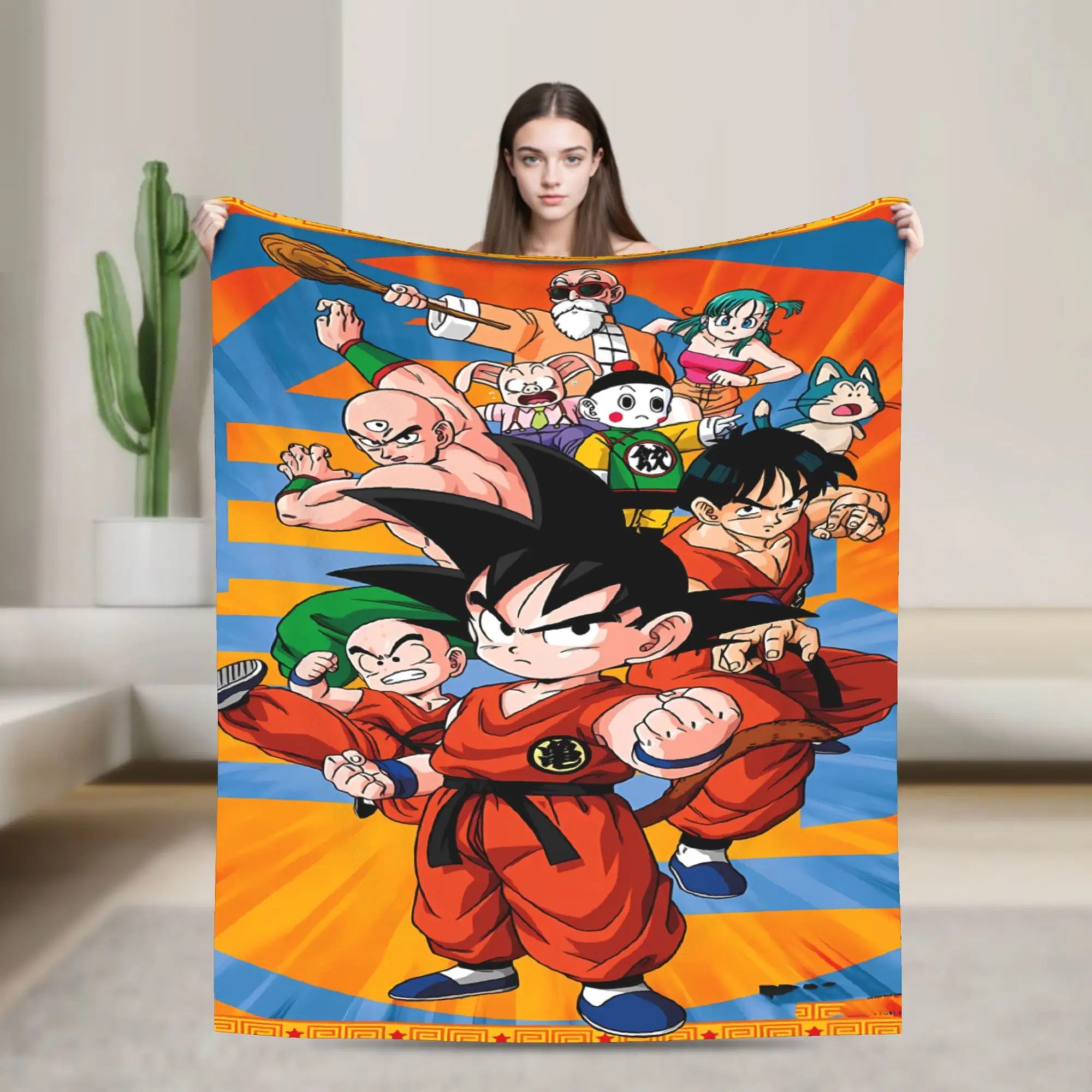 Black & White Goku D-Dragon B-Ball Blanket Quality Super Soft  Bedding Throws Winter Students Outdoor Print Bedspread