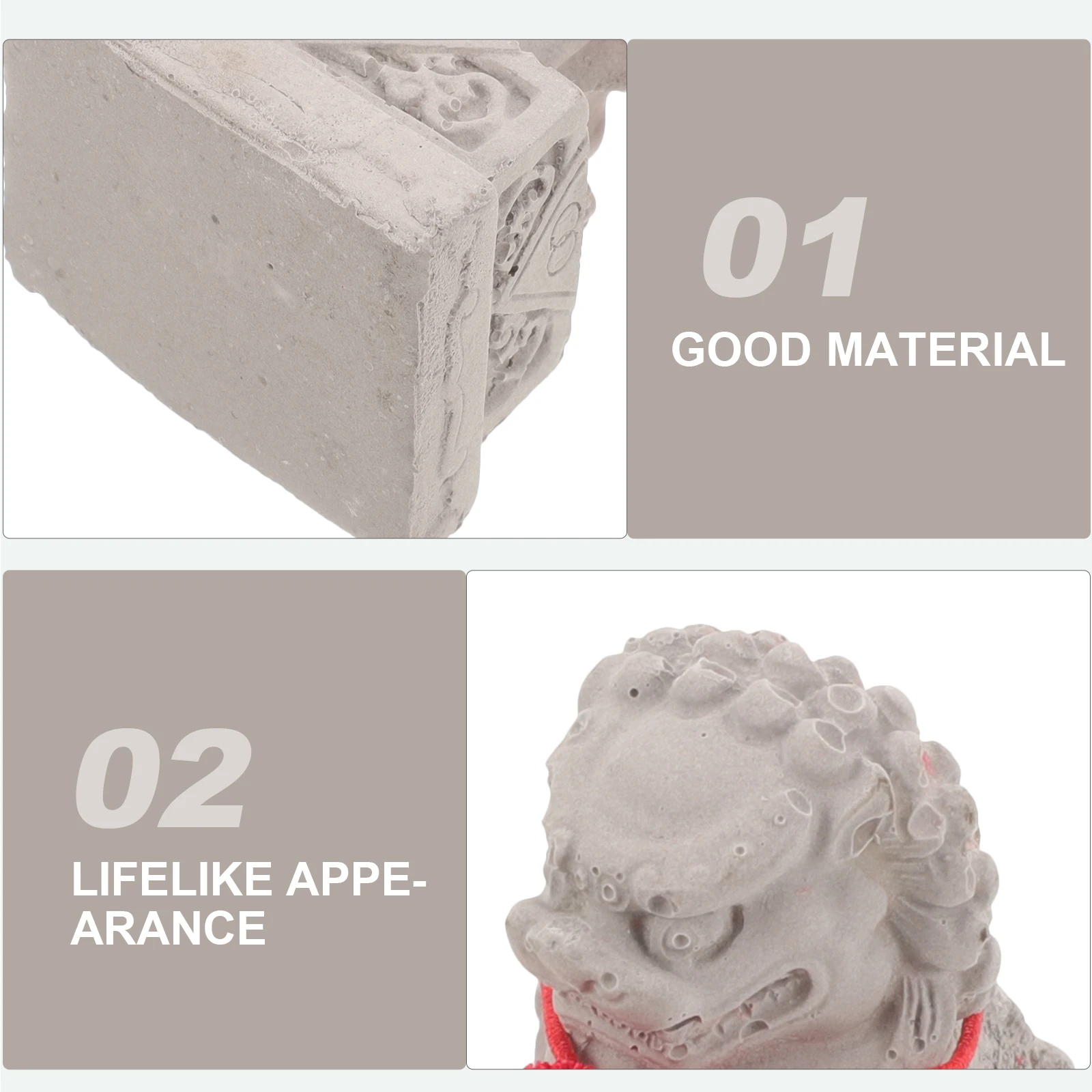 

2 Pcs Lion Animal Decoration Stone Ornament Decorations Desktop Decorative Statues Modeling Tabletop Adornment Office Feng Shui