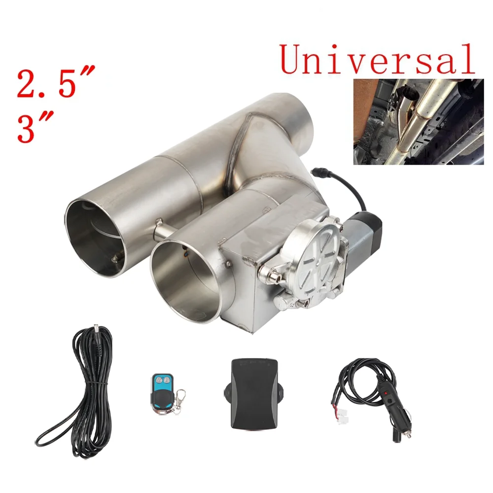 Universele 2,5 ''3" dubbele klep elektrische uitlaatklep afstandsbediening 2-in-1 uitlaat uitgesneden klepset roestvrij staal TP-1028A - afbeelding 2