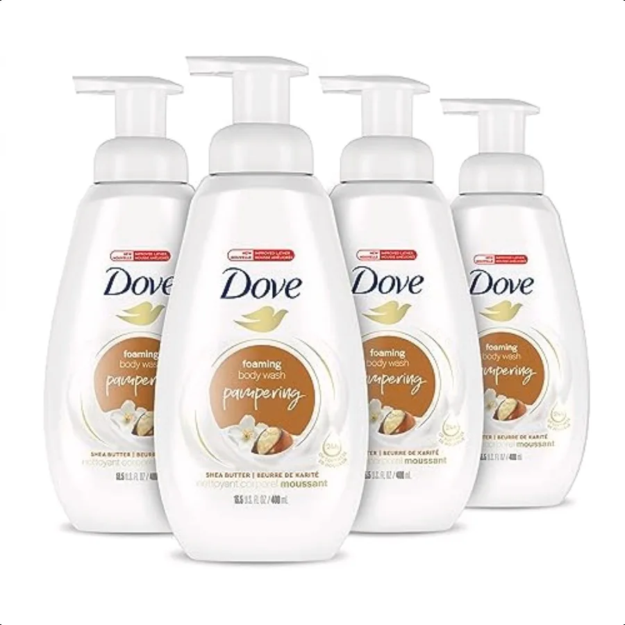 

Dove Instant Foaming Body Wash Shea Butter with Warm Vanilla Pack of 4 with NutriumMoisture Technology Effectively Washes Away