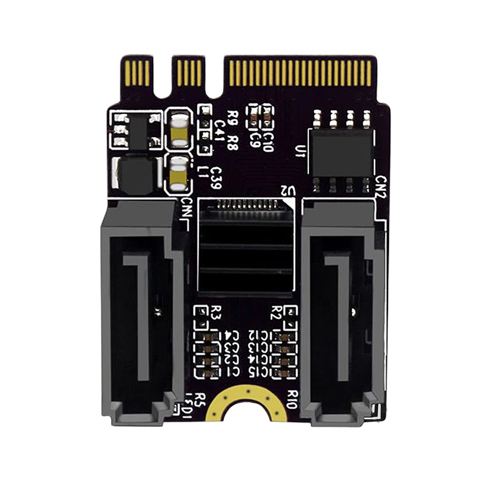 M2 To SATA3.0 Expansion Card PCI-E3.0 KEY A + E WIFI M.2 To SATA Converter Card for NVR/DVR Systems/Industrial Control Machine