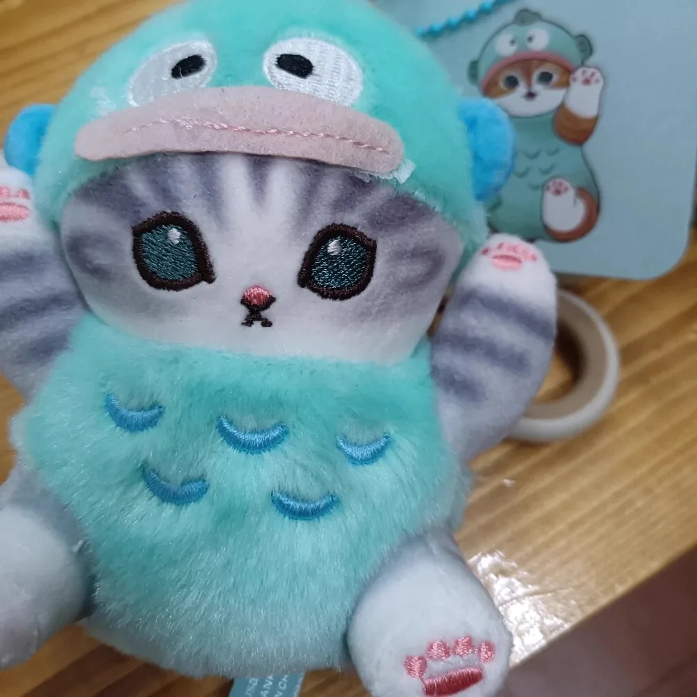 Mofusands 봉제 인형 펜던트 고양이 코스프레 Sanrio 캐릭터 가방 열쇠 고리 Kuromi Cinnamoroll Pochacco Hangyodon Kids Gifts