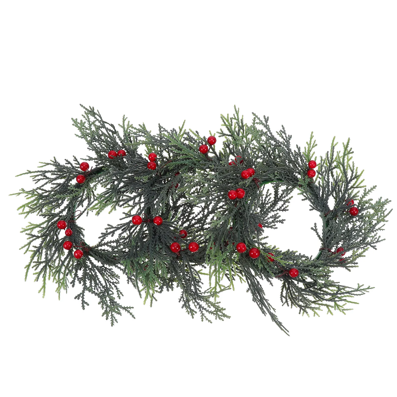 3Pcs Christmas Holder Wreaths Artificial Red Berries Pine Needles Garland Holiday Rings Mini Xmas Centerpiece
