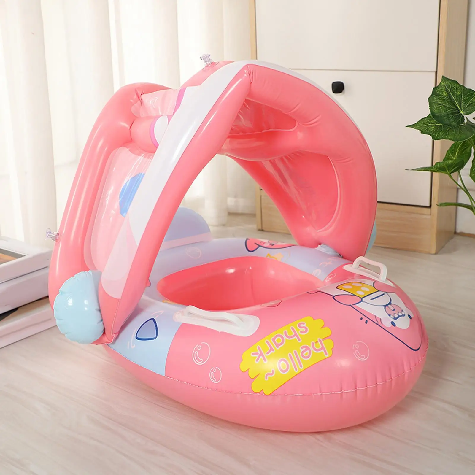 Galleggiante estivo per bambini con baldacchino Tubo per piscina per bambini con baldacchino Protezione solare Anello per acqua per bambini con sedile per ragazzi e ragazze da 6 a 36 mesi