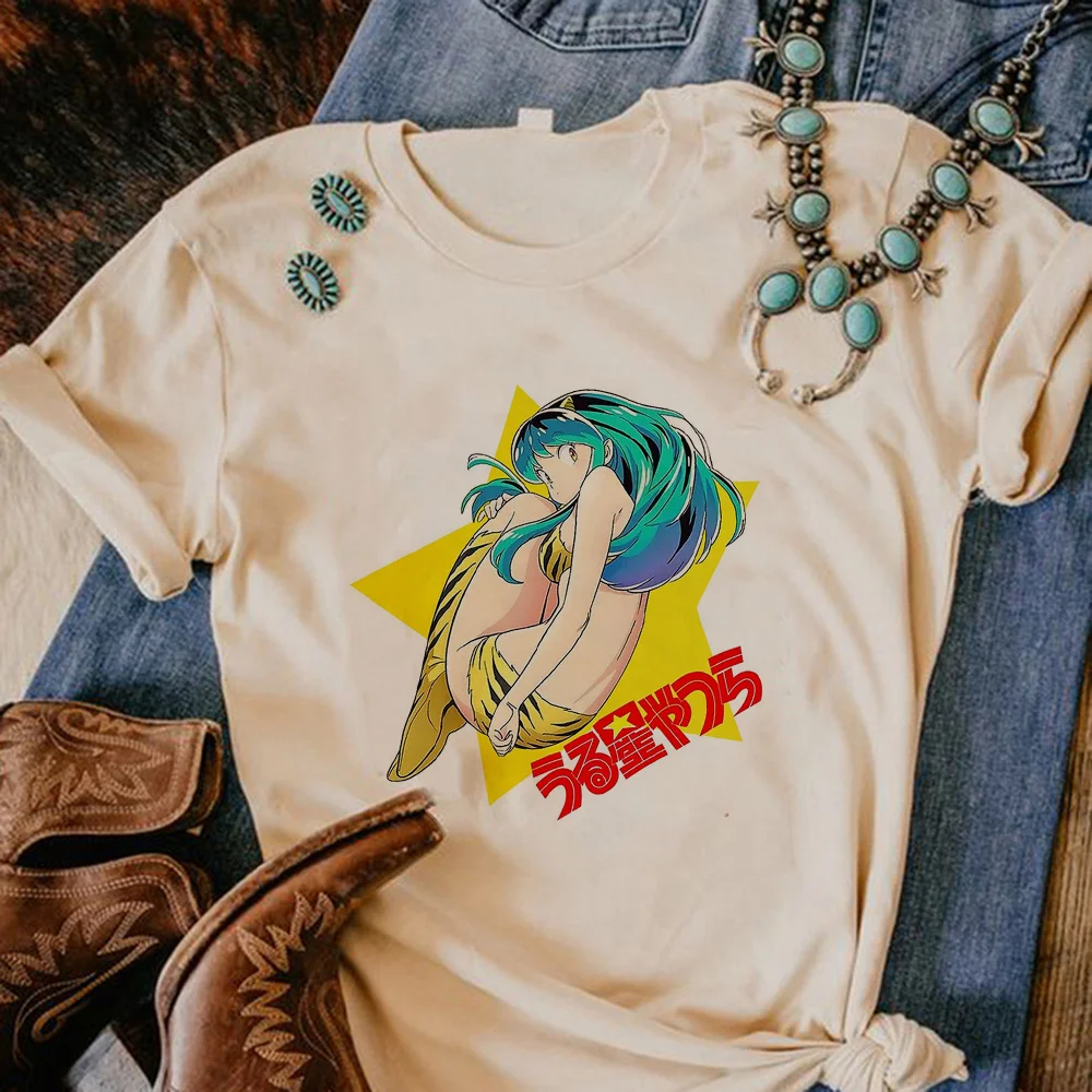 Urusei Yatsura And Tsuira tshirt women comic top girl designer clothes