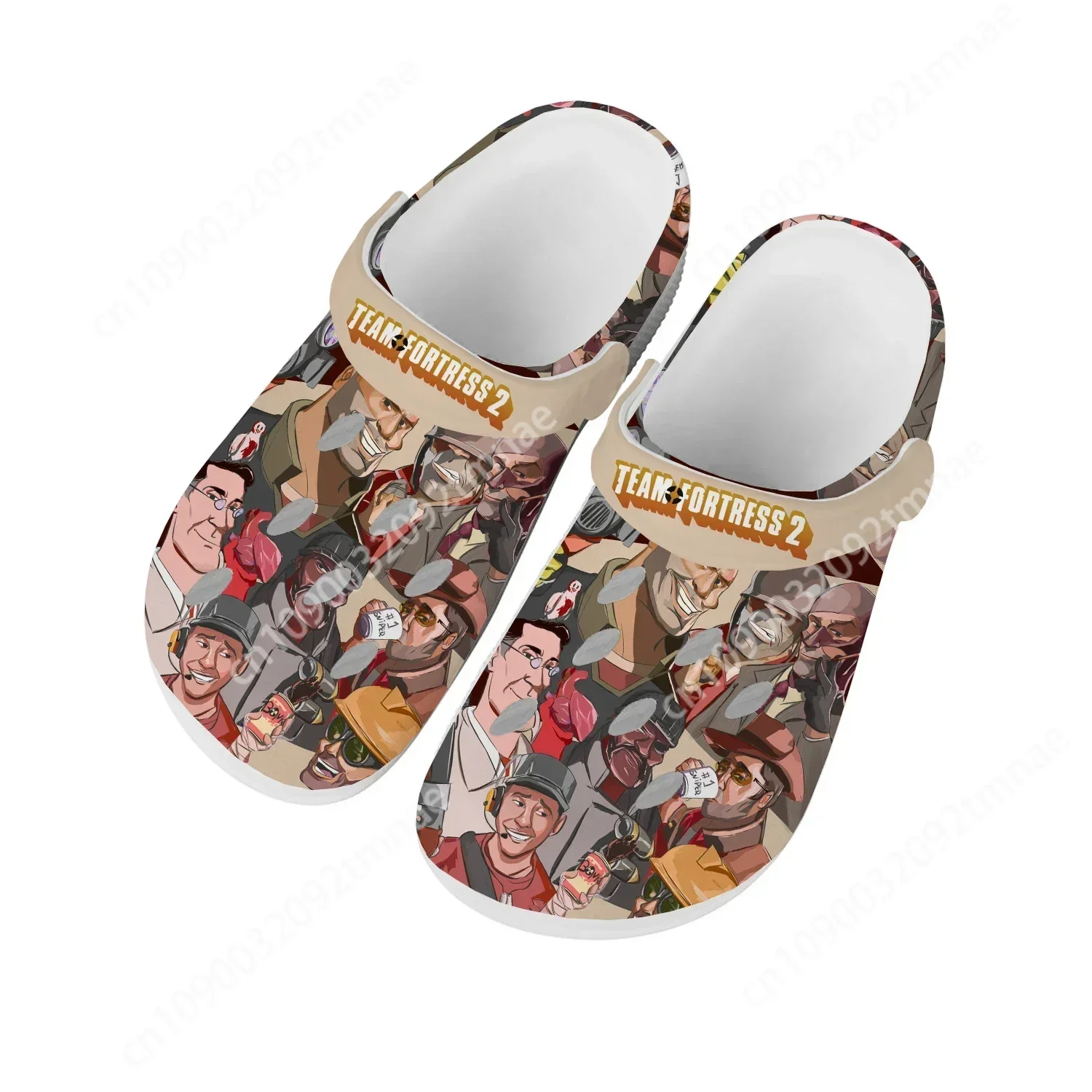 

Team Fortress 2 Home Clogs Cartoon Game Mens Womens Teenager Custom Fashion Built Water Shoes Garden Beach Hole Slippers Sandals