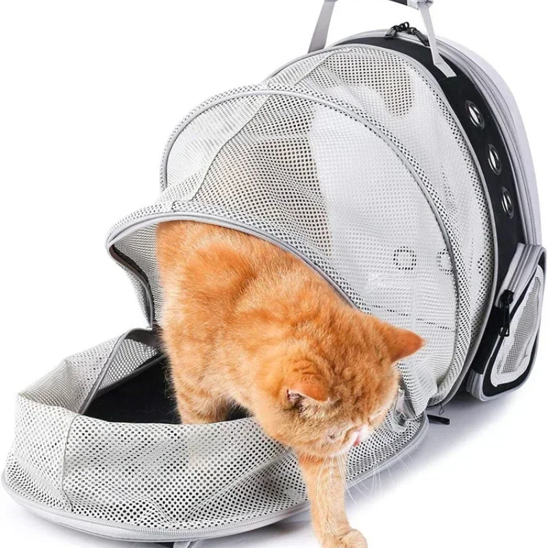 Tas kucing, ransel hewan peliharaan, kapsul angkasa portabel dan transparan, perlengkapan kucing, Backpa bernapas