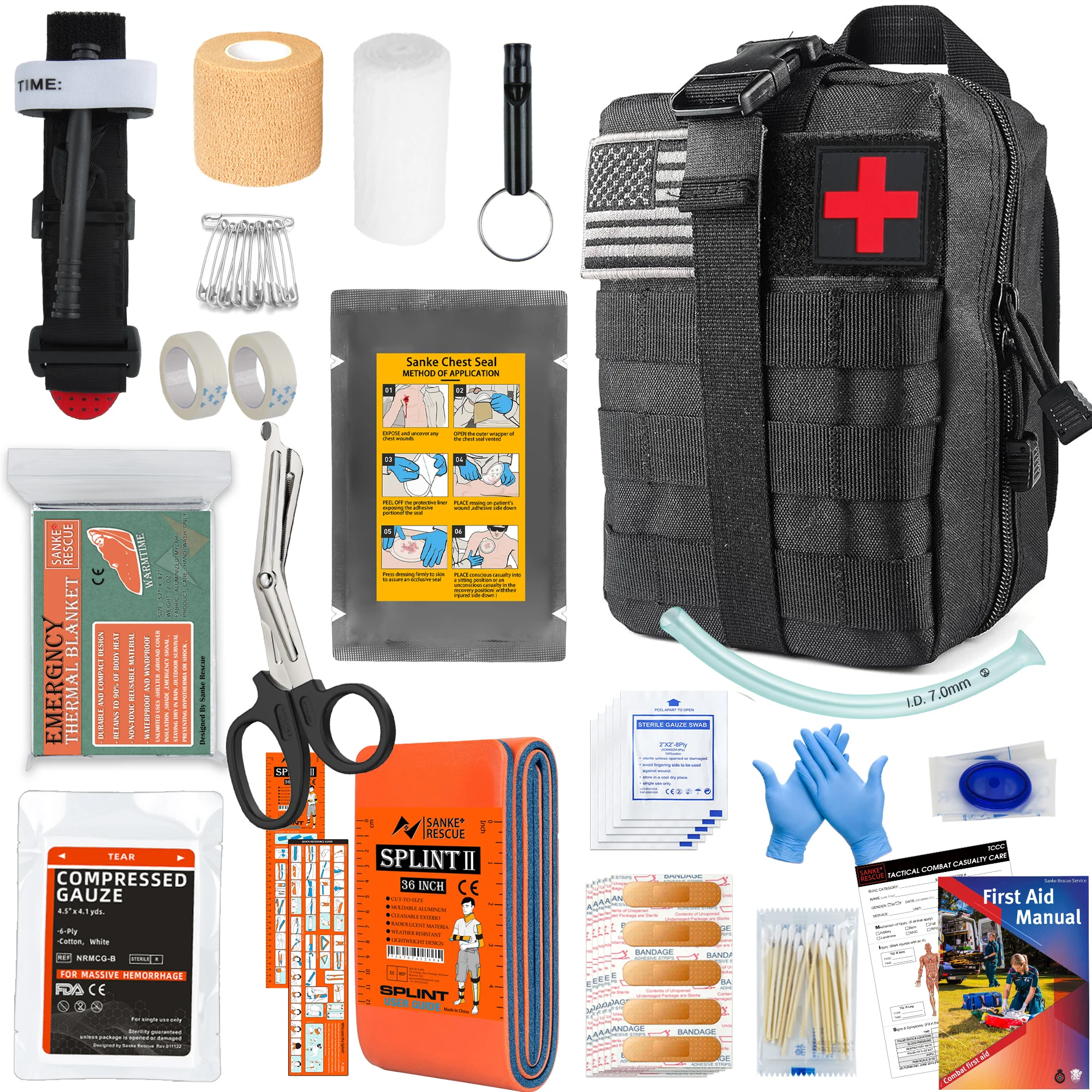 Attrezzatura di sopravvivenza con sistema Molle Kit di sopravvivenza borsa compatibile di pronto soccorso terremoto Outdoor IFAK EDC escursionismo