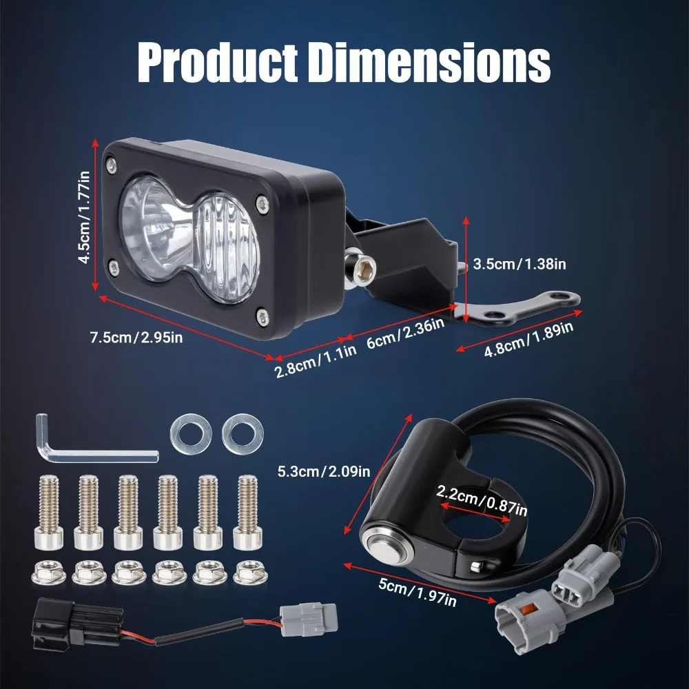 Dirtbike Headlight Kit Plug and Play for Surron Light Bee X Segway X260 Talaria Sting MX3/MX4/MX5 With Switch and Mount Bracket