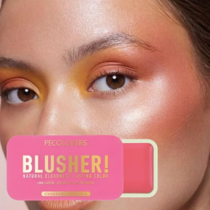 1PC roze push-pull blush crème, gezichtsblush, verheldert de teint van het gezicht, waterdicht en zweetbestendig, schattige make-up