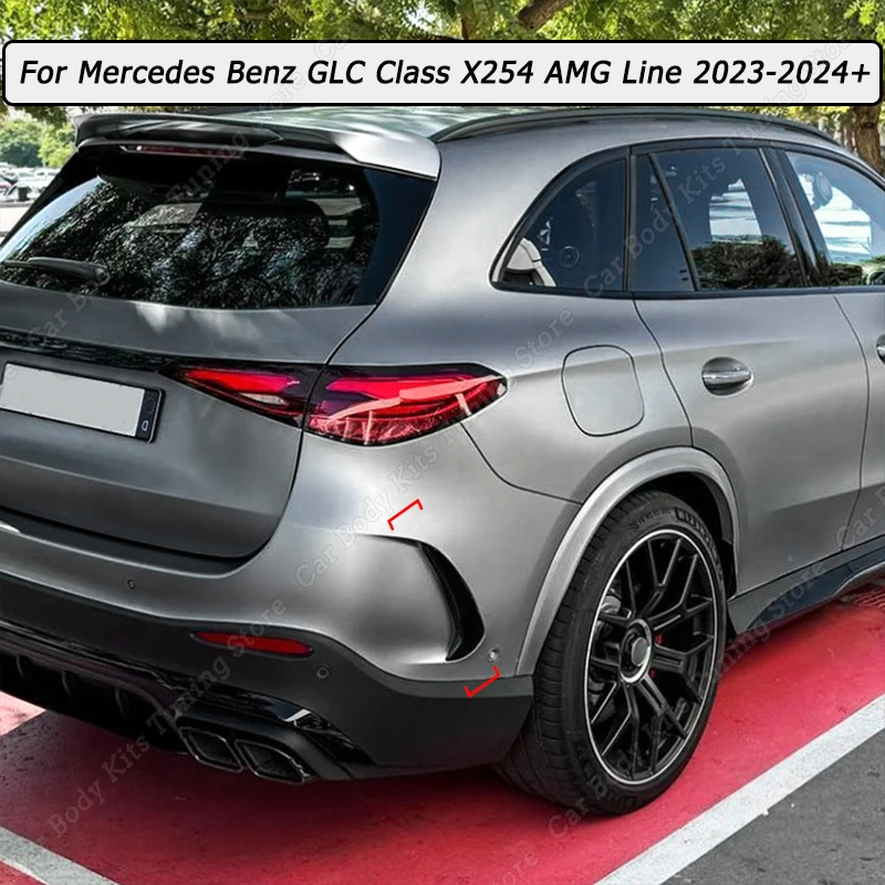 Dla Mercedes Benz GLC Class X254 AMG Line 2023-2024 + tylny zderzak samochodowy dyfuzor wiatronoży wykończenia nadwozia zestawy czarny błyszczący/Carbon Look