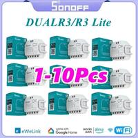 1-10PCS SONOFF DUAL R3/DUAL R3 Lite WiFi MINI Switch With Power Metering 2 Gang Dual Relay Module Control Via Alexa Google Home