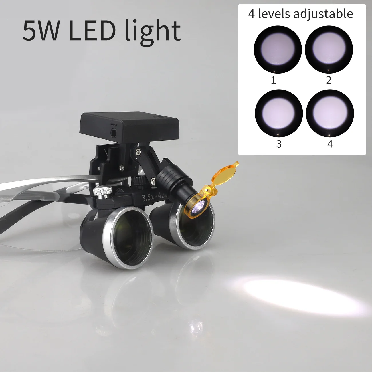 Dental Magnifying Glass, 5W LED Headlight, Strong Light, ENT Adjustable Medical Loupe, Convenient Oral Examination Tool