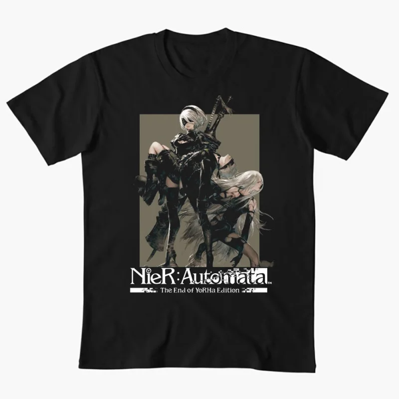 

2B NieR Automata Yorh No. 2 Type B Anime T-shirt for Gamer 0607 Waifu Girl Cyber Punk Graphic Clothes Y2K Tee US Size Tops S-6XL