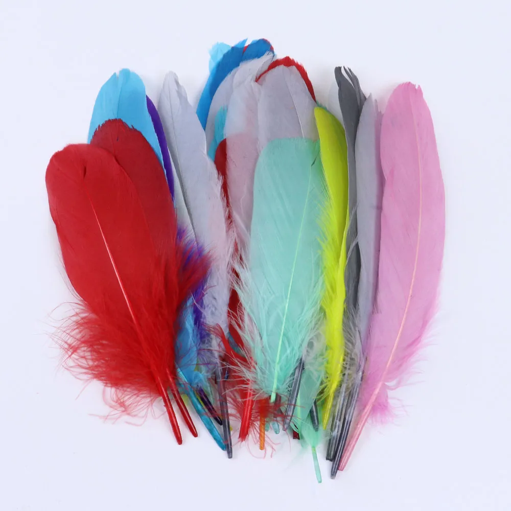 20/100 Stück natürliche Gänsefedern, weiche, flauschige Federn, 6–8 Zoll, 15–20 cm, DIY-Schmuck, Basteln, Hochzeit, Zuhause, Party, Dekorationszubehör