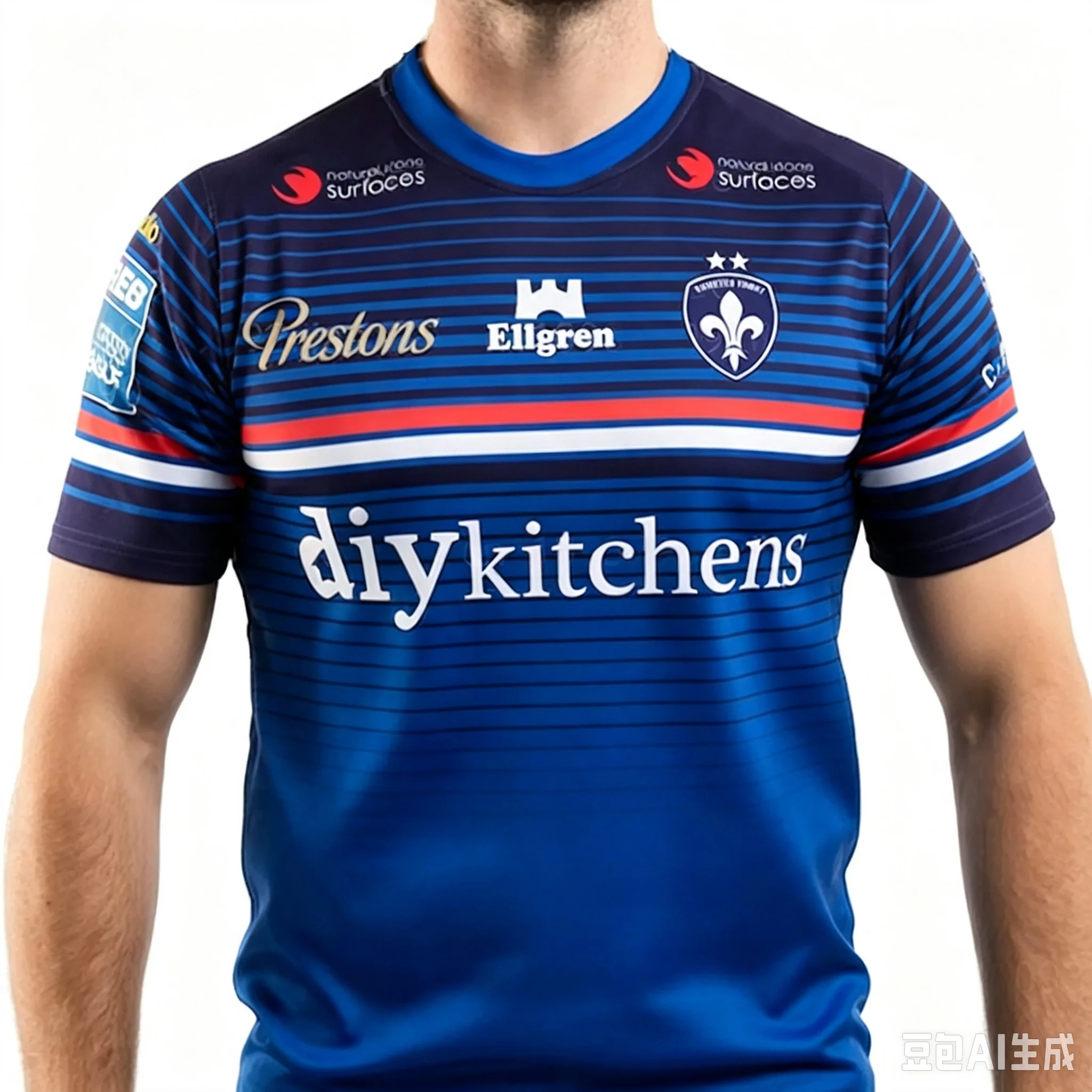 2026 Neue Wakefield Trinity Rugby Sportbekleidung UK Family Edition Rugby Freizeit Schnelltrocknendes Trainings-T-Shirt mit kurzen Ärmeln – Detail 2