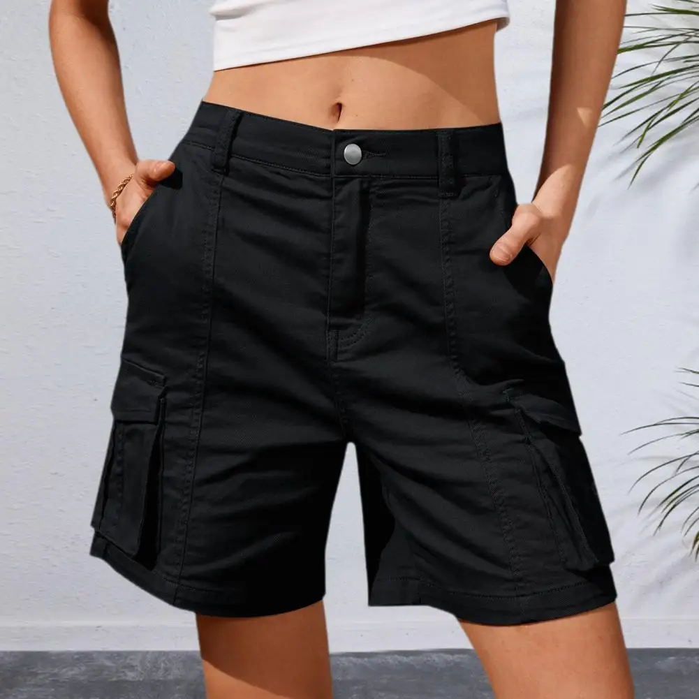 Streetwear Hip Hop Cargo Shorts Women Vintage Harajuku High Waist Short Pants Casual Korean Pockets Bf Shorts Summer