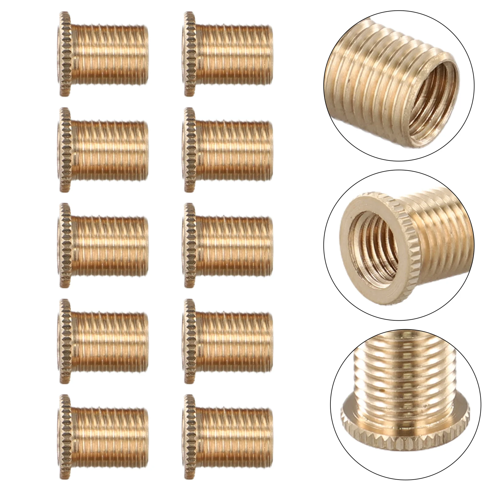 10 Pieces Aluminum Gear Shift Knob Thread Adapter Nuts M10x1 25 Compatible Replacement Inserts for Car Gear Lever Applications