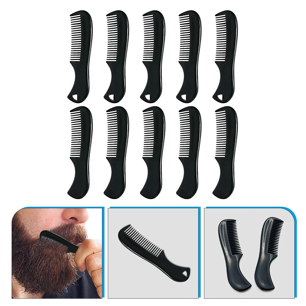 

10 Pcs Mini Beard Comb Mustache Pocket Sized Mens Straightener for Plastic Mustaches