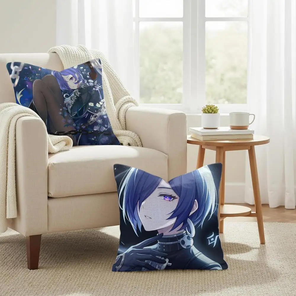 Promeia Zenless Zone Zero Cushion Cover Summer Coolness Linen Organic Fabric Sofa Pillow Case Double-Sided Printing Home Decor