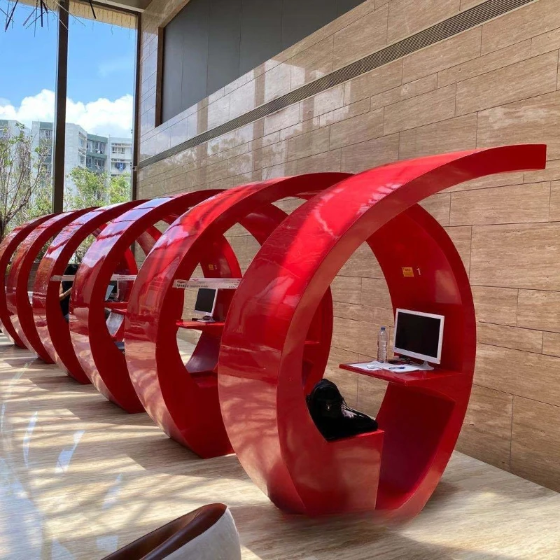 

Modern minimalist design FRP ring leisure chair sculpture hotel lobby cinema outdoor park