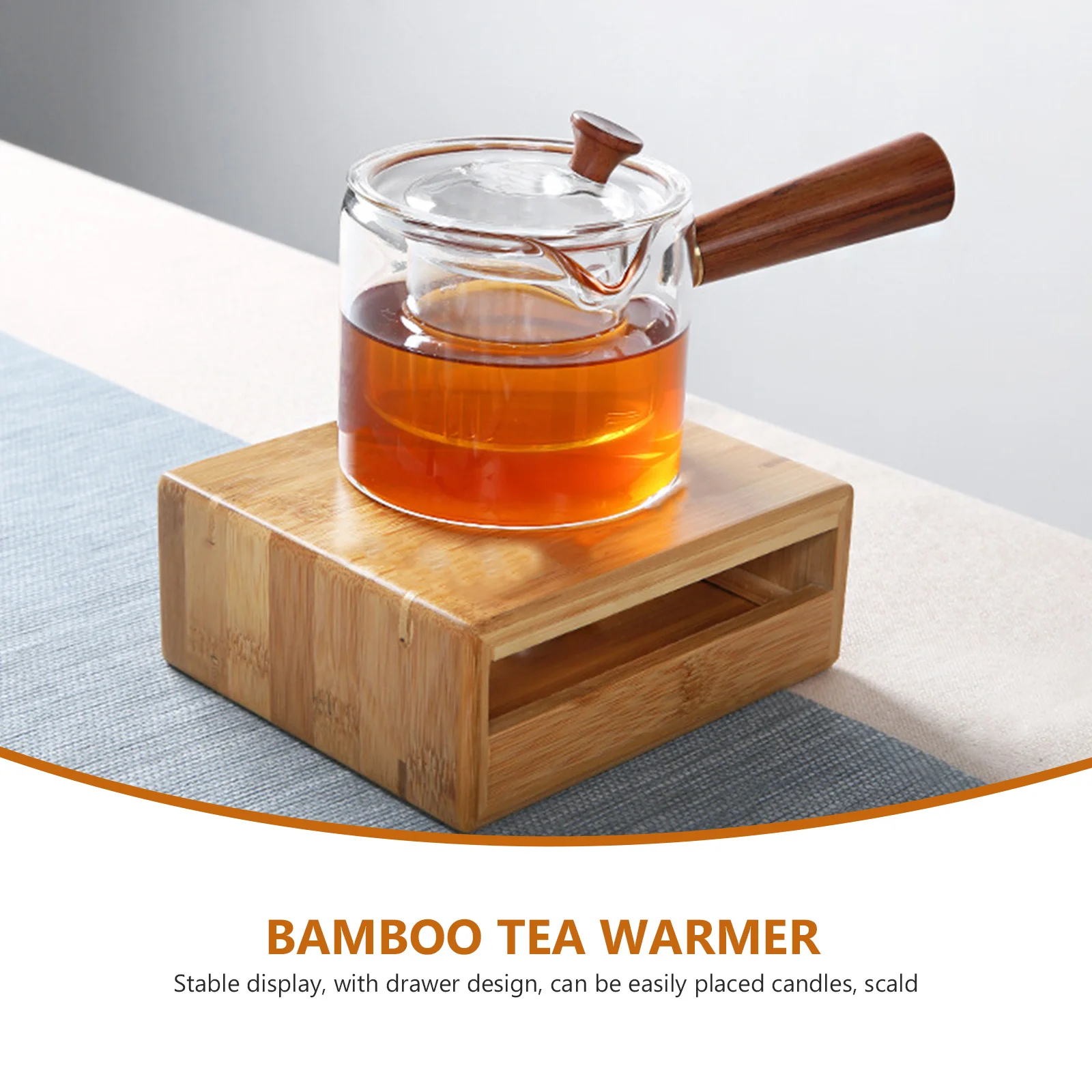 

1pcs Bamboo Teapot Warmer Heater Base For Home Office Hotel Tea Stove Holder Heating Support Tea Accessories Kitchen Bar