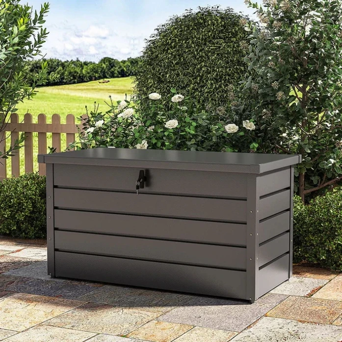 350L Metal Outdoor Garden Storage Box Lockable Robust And Durable Versatile Storage Space Storage Box