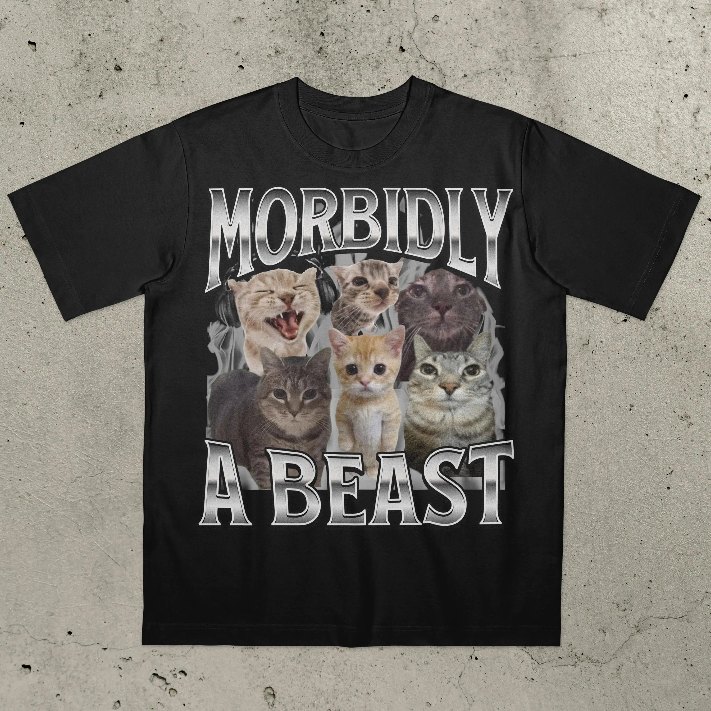 

Футболка Morbidly A Beast с забавным котом и мемом, мужская и женская модная хлопковая футболка с короткими рукавами, летняя рубашка Y2k, топы, мужская одежда