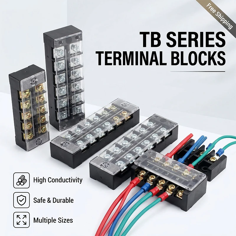 10PCS 600V 15A Barrier Strip Terminal Block Wire Connector TB-1503 TB1504 TB1505 TB1506 TB-1510 TB-1512 TB-2503-2504-2506-2508