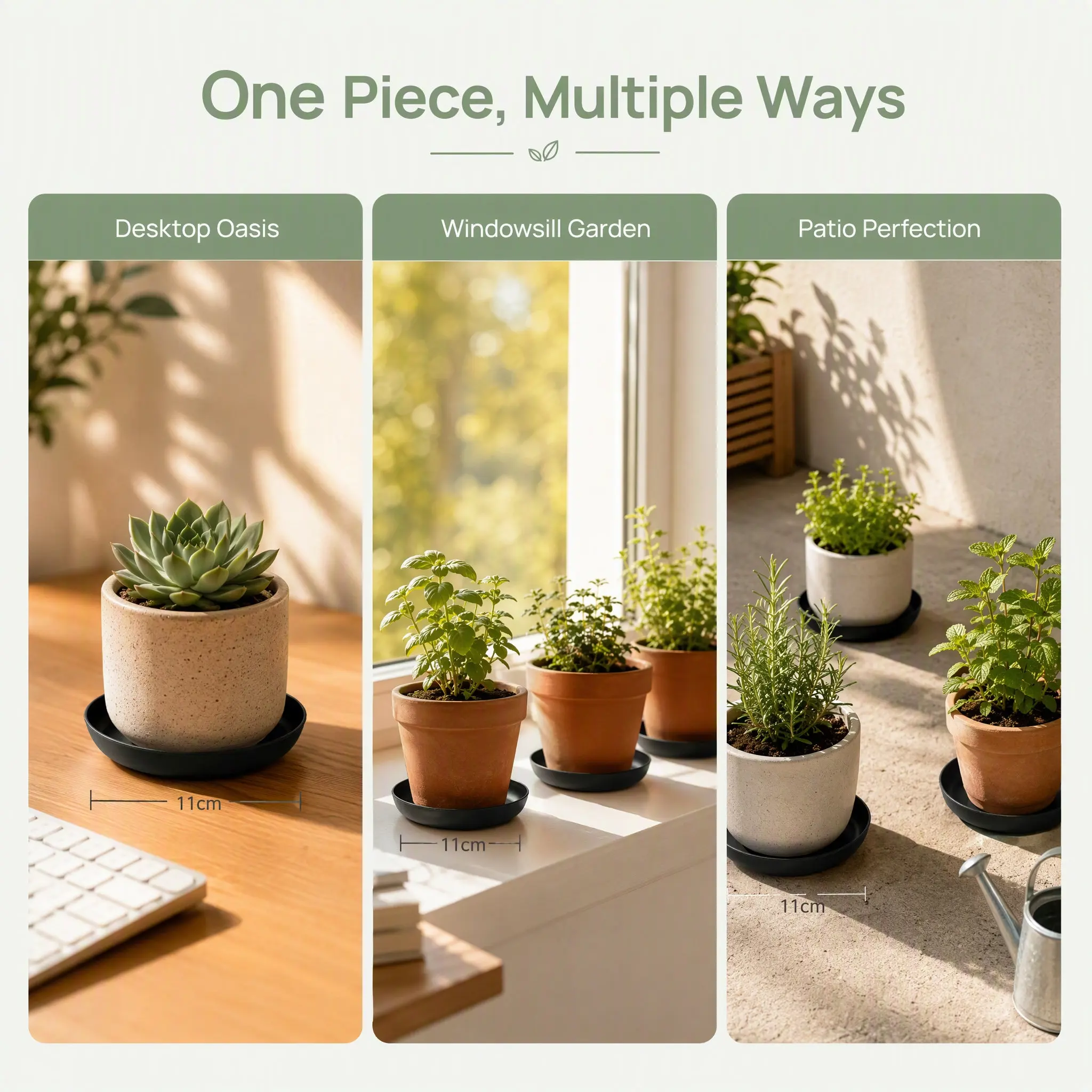 30Pcs Plastic Flowerpot Saucer Tray Thickened Waterproof Drainage Drip Tray for Indoor Outdoor Garden Plant Pots Black