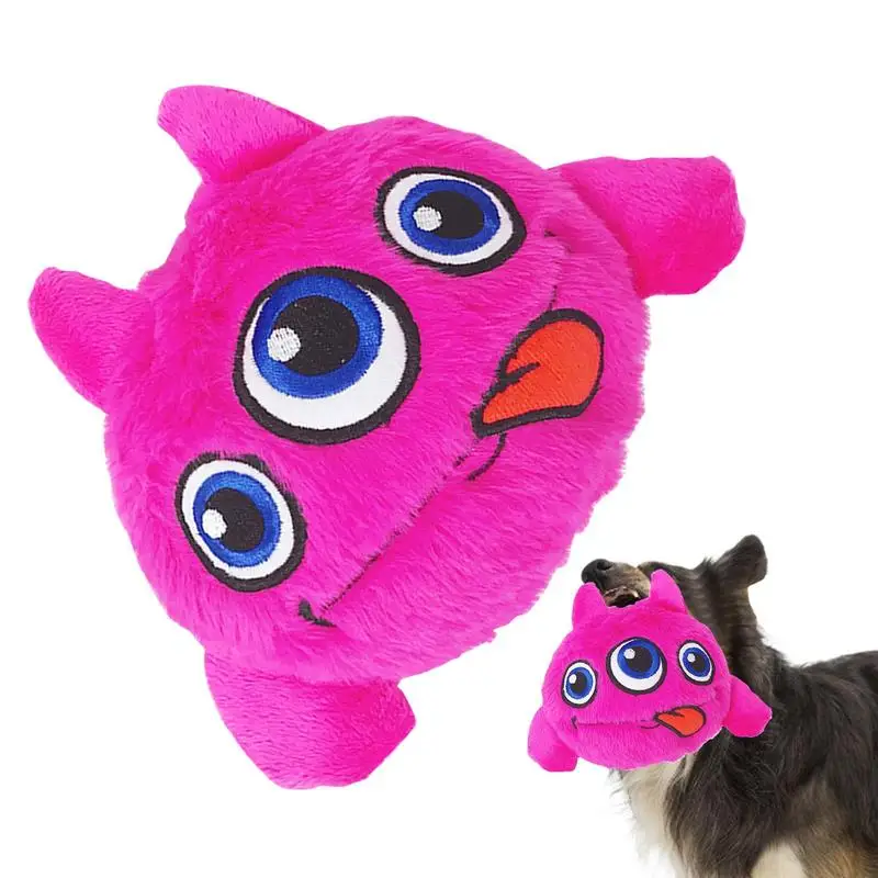 Köpek peluş oyuncak gıcırtılı zıplayan yavru Teething topları interaktif dolması Bite oyuncaklar kediler evcil sakinleştirici Fetch için 3 piller ile