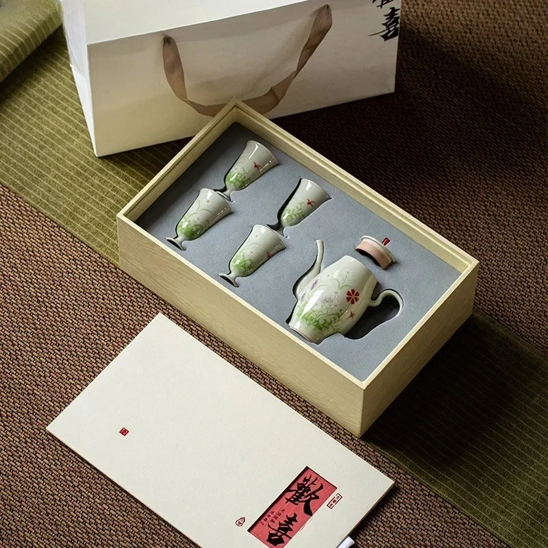Hand Painted Little Daisy Tea Set Chinese Imitation Song Chaise Pot Porcelain Kung Fu Tea Set Chinese Tea Set