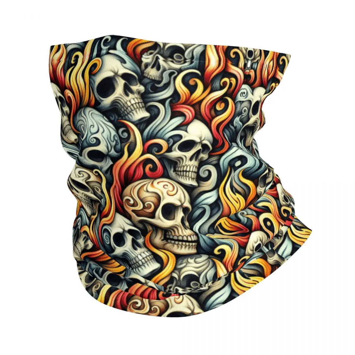 Horror Skeleton Gothic SKull Neck Gaiter Men Women Windproof Winter Bandana Scarf for Ski