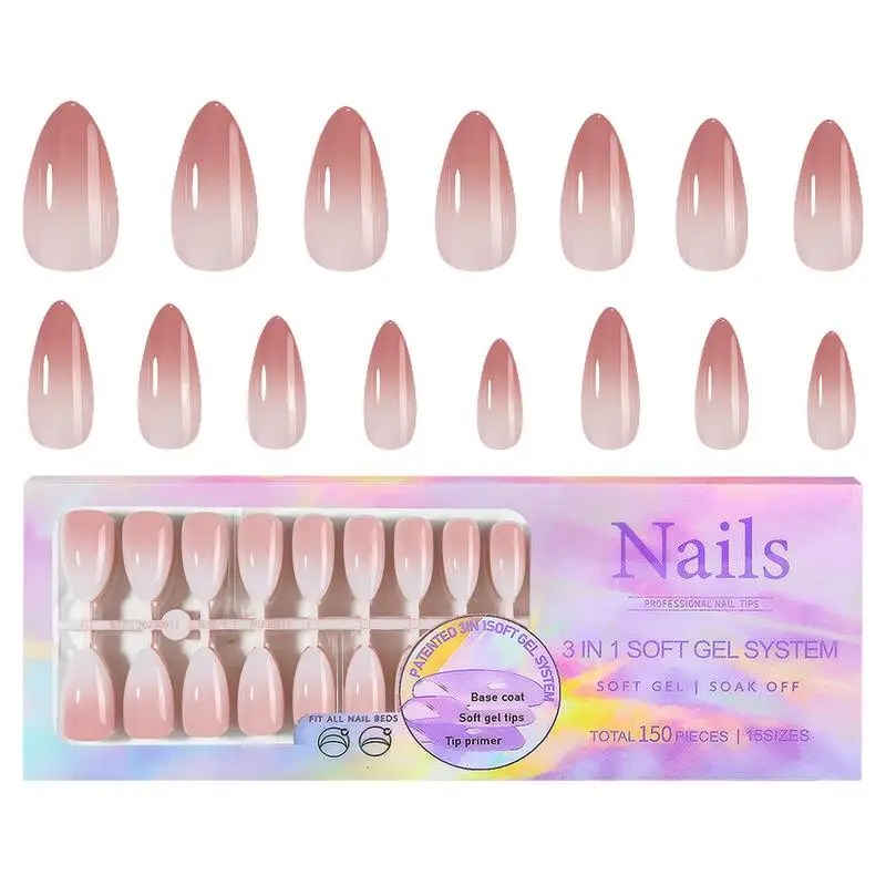 

150 Pieces False Gradient Nails Gradient Press On Nails Long-Lasting Fake Finger Nails Colorful Gradient Nails Press On Nails