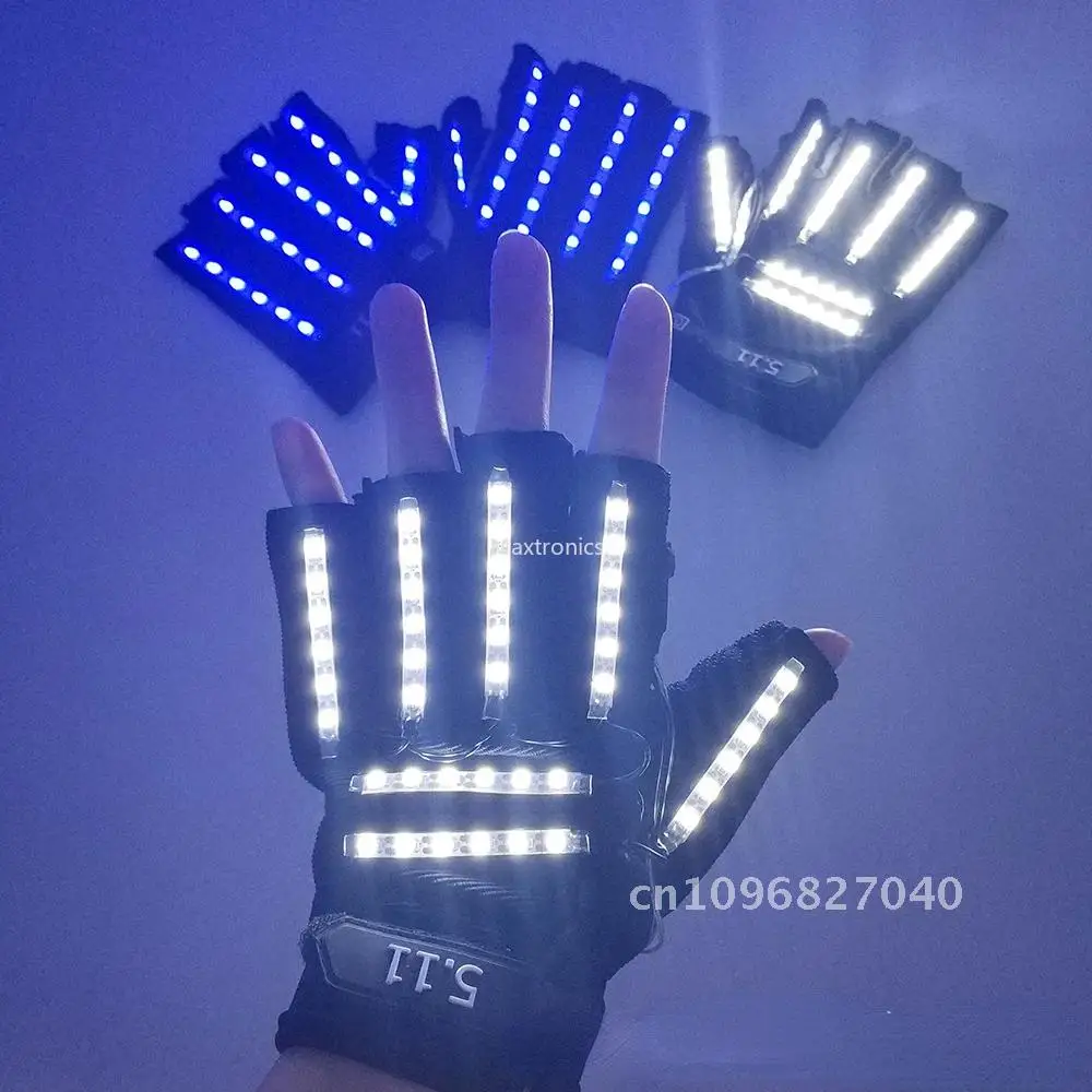 Cosplay LED Gloves 6 Colors Red/Blue/White/Yellow/Pink/Green and Male Stage Female Props Luminescence DJ for Performance Party