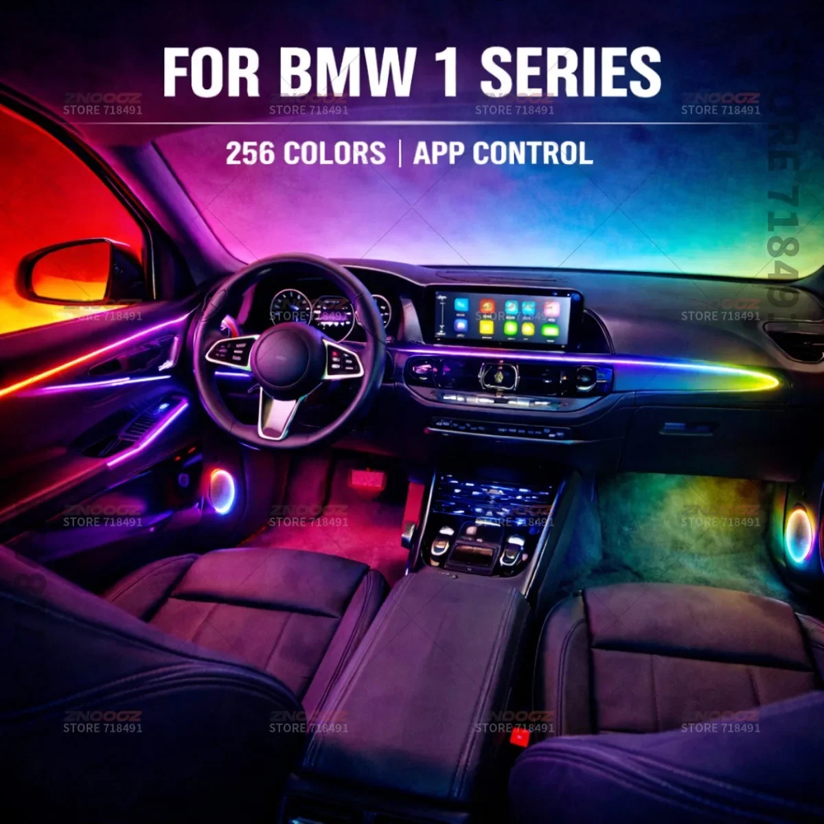 For BMW 1 Series 22in1 RGB Car Interior Acrylic Car Ambient Lights RGB Hidden Acrylic Strip Decoration Atmosphere Accessories