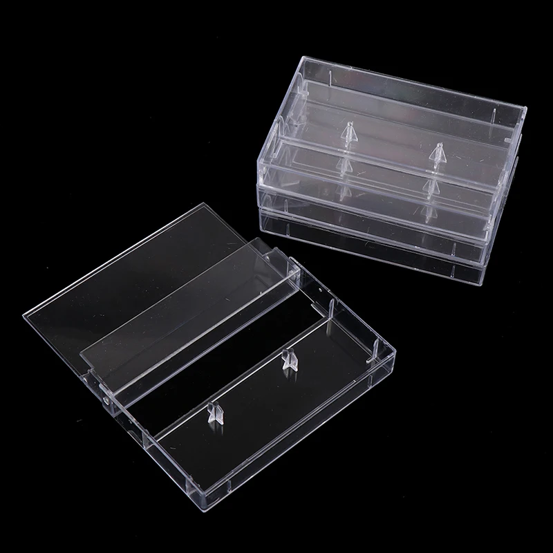 B*10Pcs 2026 New Transparent Plastic Recording Blank Cassette Case Audio Storage Box Transparent Dustproof Box